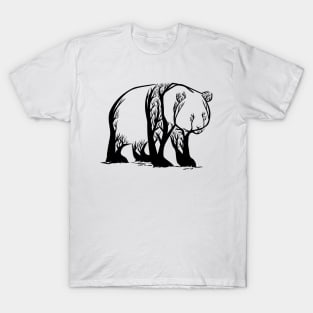 Panda Tree Body  Illustration T-Shirt